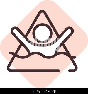 Warnschild kein Schwimmen erlaubt, Illustration, Vektor auf weißem Hintergrund. Stock Vektor