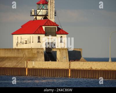 Ein Blick auf das äußere Licht des Duluth South Breakwater Stockfoto