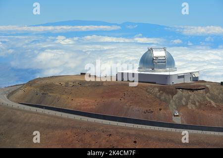 Landschaftliche Eindrücke von der magischen Landschaft des Mauna Kea Observatoriums, Big Island HI Stockfoto