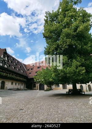 Der alte Innenhof (Alte Hofhaltung) im Historischen Museum Bamberg, Deutschland Stockfoto