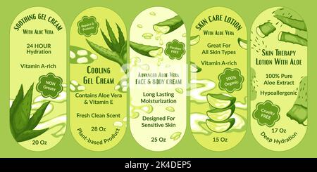 Etikett für natürliches Design der Aloe Vera Gel-Verpackung Stock Vektor