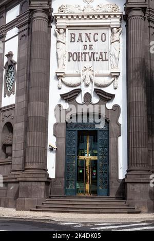 Banco de Portugal, Av Arriaga, Altstadt, Funchal, Madeira, Portugal, Europa Stockfoto