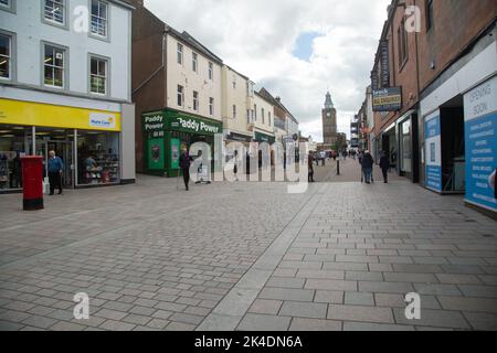 Dumfries, Dumfries & Galloway, Schottland, September 24. 2022, Blick auf die Straßen der Stadt. Stockfoto