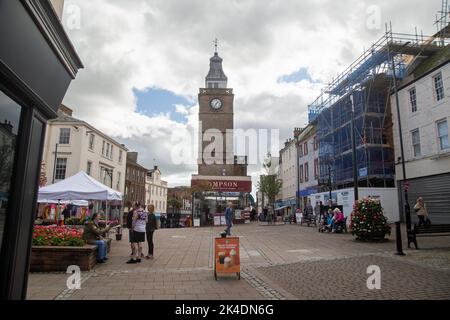 Dumfries, Dumfries & Galloway, Schottland, September 24. 2022, Blick auf die Straßen der Stadt. Stockfoto