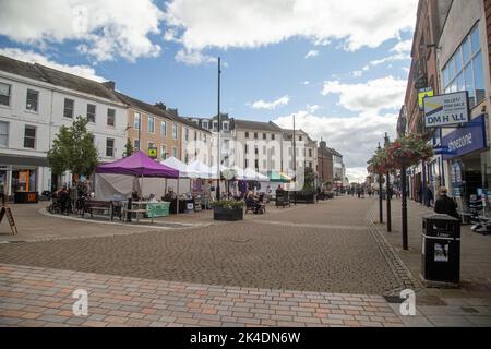 Dumfries, Dumfries & Galloway, Schottland, September 24. 2022, Blick auf die Straßen der Stadt. Stockfoto