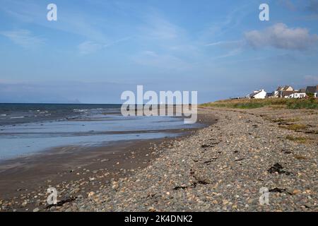 Girvan, Ayrshire, Schottland, September 29. 2022, Blick auf den Sandstrand. Stockfoto