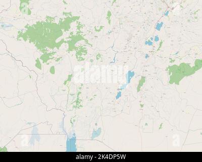 Südliche Nationen Nationalitäten und Völker, Staat Äthiopien. Öffnen Sie Die Straßenkarte Stockfoto