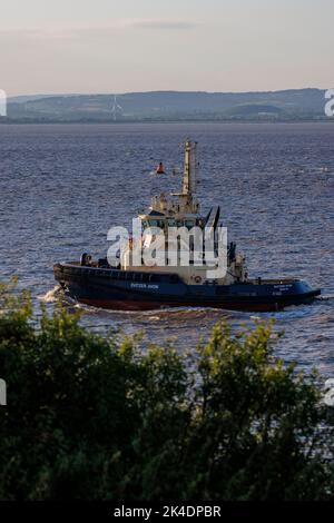 Svitzer Avon auf dem Weg zum Schiff Stockfoto