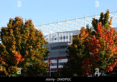 Stoke, Großbritannien. 2. Oktober 2022. Eine allgemeine Ansicht des Stadions bet365 vor dem Sky Bet Championship-Spiel, Stoke. Bildnachweis sollte lauten: Darren Staples/Sportimage Credit: Sportimage/Alamy Live News Stockfoto