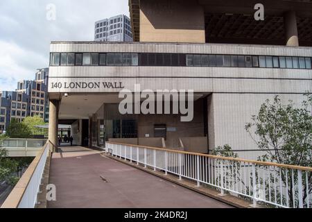 140 London Wall, Bürogebäude in der City of London, East London, Architektur. Stockfoto