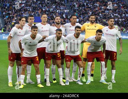 Mailand Oktober 1 2022 G. Meazza Stadium Serie A Tim 2022/23 FC Inter as Roma im Bild: As Roma-Line-up Credit: Christian Santi/Alamy Live News Stockfoto