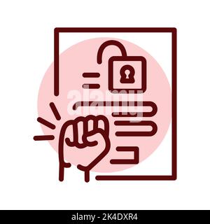 Symbol für Brute Force-Farblinie. Piktogramm für Webseite Stock Vektor