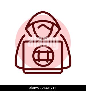 Symbol für die farbige Hackerzeile. Piktogramm für Webseite Stock Vektor