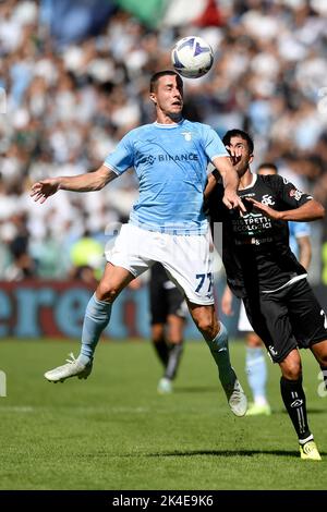 Roma, Italien. 02. Oktober 2022. Adam Marusic von SS Lazio während der Serie Ein Fußballspiel zwischen SS Lazio und Spezia Calcio im Olimpico-Stadion in Rom (Italien), 2.. Oktober 2022. Foto Antonietta Baldassarre/Insidefoto Kredit: Insidefoto di andrea staccioli/Alamy Live News Stockfoto