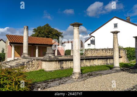 Der römische Apollo-Grannus-Tempel in Faimingen bei Lauingen, Bayern, Deutschland | der römische Apollo-Grannus-Tempel in Faimingen bei Lauingen, BAV Stockfoto