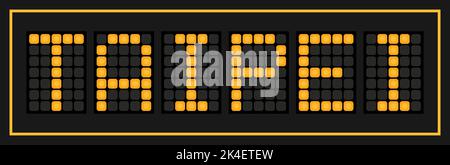 Orange Farbe LED-Banner in Wort taipei auf schwarzem Hintergrund Stock Vektor