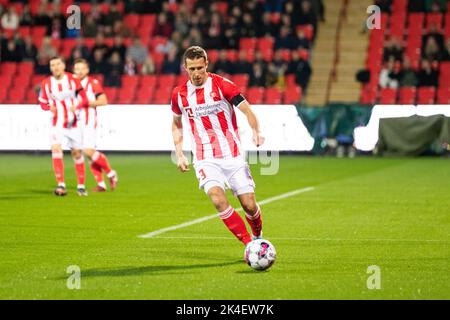 Aalborg, Dänemark. 30., September 2022. Jakob Ahlmann (3) von AAB beim Superliga-Spiel 3F zwischen Aalborg Boldklub und Odense Boldklub im Aalborg Portland Park in Aalborg. (Foto: Gonzales Photo - Balazs Popal). Stockfoto