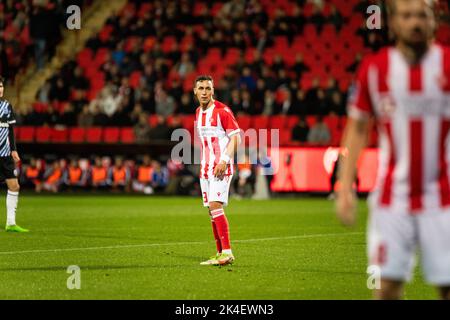 Aalborg, Dänemark. 30., September 2022. Younes Bakiz (23) von AAB, gesehen beim Superliga-Spiel 3F zwischen Aalborg Boldklub und Odense Boldklub im Aalborg Portland Park in Aalborg. (Foto: Gonzales Photo - Balazs Popal). Stockfoto