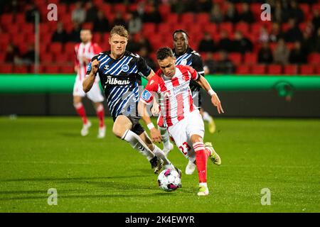 Aalborg, Dänemark. 30., September 2022. Younes Bakiz (23) von AAB, gesehen beim Superliga-Spiel 3F zwischen Aalborg Boldklub und Odense Boldklub im Aalborg Portland Park in Aalborg. (Foto: Gonzales Photo - Balazs Popal). Stockfoto