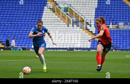 Birmingham, Großbritannien. 2.. Oktober 2022. Birmingham, Großbritannien. 02. Oktober 2022. Birmingham, Oktober 2. 2022 Lucy Quinn (Birmingham No 17 ) während des Women's Conti Cup Spiels zwischen Birmingham City und Brighton (Karl W Newton/SPP) Credit: SPP Sport Press Photo. /Alamy Live News Stockfoto