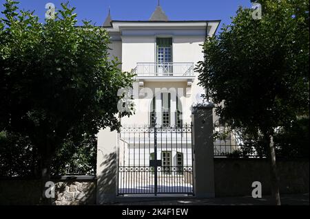 Malerische Außenansicht der Villa Norma, ein typisches Beispiel für eklektische Architektur in Kifissia, Athen Attika, Griechenland. Stockfoto