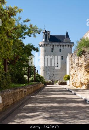 La Tour de l'Horloge, Schloss Chinon Stockfoto