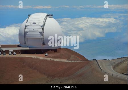 Landschaftliche Eindrücke von der magischen Landschaft des Mauna Kea Observatoriums, Big Island HI Stockfoto