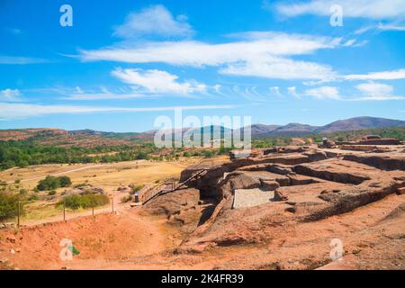 Archäologische Stätte Von Tiermes. Montejo de Tiermes, Provinz Soria, Castilla Leon, Spanien. Stockfoto