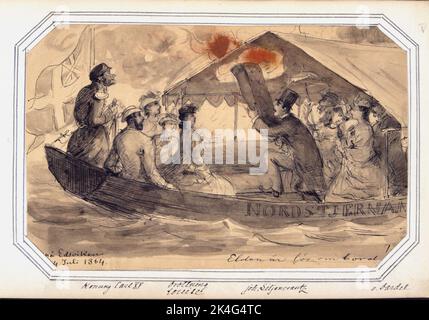 Das Feuer ist lose an Bord. Nordisch Stockfoto