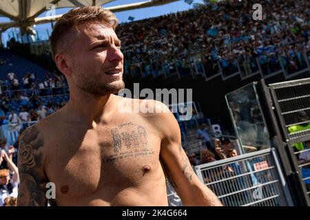 Roma, Italien. 02. Oktober 2022. Ciro unbeweglich der SS Lazio am Ende der Serie Ein Fußballspiel zwischen SS Lazio und Spezia Calcio im Olimpico-Stadion in Rom (Italien), 2.. Oktober 2022. Foto Andrea Staccioli/Insidefoto Kredit: Insidefoto di andrea staccioli/Alamy Live News Stockfoto