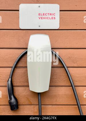 Eine Ladestation für Elektrofahrzeuge; Tromso; Norwegen Stockfoto