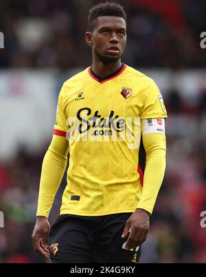 Stoke, Großbritannien. 2. Oktober 2022. Christian Kabasele aus Watford während des Sky Bet Championship-Spiels im bet365 Stadium, Stoke. Bildnachweis sollte lauten: Darren Staples/Sportimage Credit: Sportimage/Alamy Live News Stockfoto