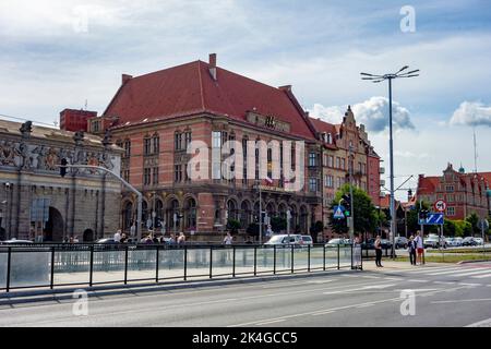 DANZIG, POLEN - 30. JULI 2022: Narodowy Bank Polski-Gebäude im Zentrum von Danzig Stockfoto