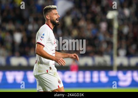 Empoli, Italien. 01. Oktober 2022. Olivier Giroud vom AC Mailand reagiert während des Fußballspiels der Serie A 2022/2023 zwischen Empoli und AC Mailand im Castellani-Stadion in Empoli (Italien) am 1.. Oktober 2022. Foto Paolo Nucci/Insidefoto Kredit: Insidefoto di andrea staccioli/Alamy Live News Stockfoto