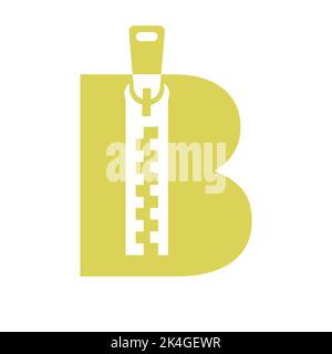 Initial Letter B Reißverschluss Logo für Mode Tuch, Stickerei und Textil Symbol Identität Vektor-Vorlage Stock Vektor