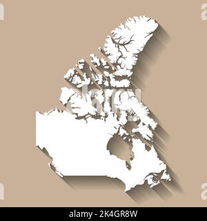 Kanada Vektor Landkarte Silhouette Stock Vektor