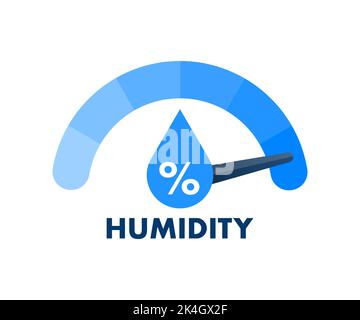 Feuchtewettersensor. Wasserstand, Rate. Vektorgrafik Stock Vektor