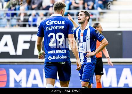 Gents Hugo Cuypers zeigt eine Niederlage bei einem Fußballspiel zwischen KAA Gent und Cercle Brugge am Sonntag, 02. Oktober 2022 in Gent, am 10. Tag der ersten Division der belgischen Meisterschaft 2022-2023 in der 'Jupiler Pro League'. BELGA FOTO TOM GOYVAERTS Stockfoto