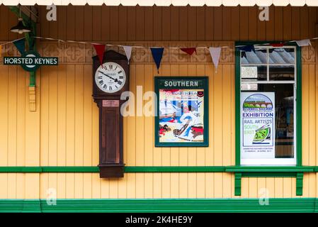Horsted Keynes restauriert Edwardian Bahnhof auf der Linie der Bluebell in West Sussex Stockfoto