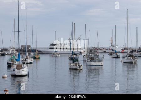 Boote auf der Monterey Bay Stockfoto