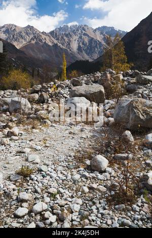 Landschaft über dem Ala Archa Pass, Kirgisistan. Stockfoto