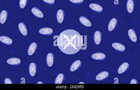 XRP Kryptowährung Hintergrund. Virtuelles Kryptowährungskonzept Stock Vektor