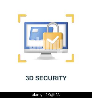 3D Sicherheitssymbol. 3D Illustration aus der E-Commerce Kollektion. Creative 3D Security 3D Symbol für Webdesign, Vorlagen, Infografiken und mehr Stock Vektor