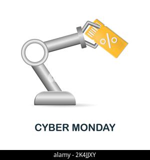 Cyber Monday-Symbol. 3D Illustration aus der E-Commerce Kollektion. Creative Cyber Monday 3D-Symbol für Webdesign, Vorlagen, Infografiken und mehr Stock Vektor