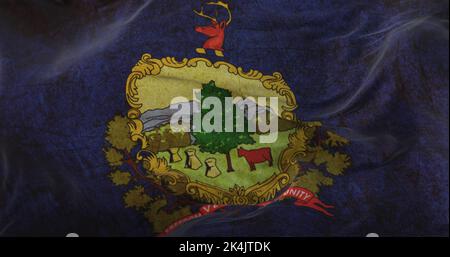 Alte Flagge des amerikanischen Bundesstaates Vermont, USA Stockfoto