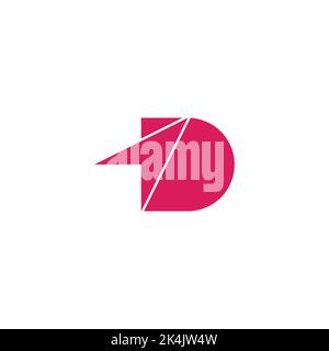 Buchstabe d Pfeil nach oben Silhouette rot Logo Vektor Stock Vektor