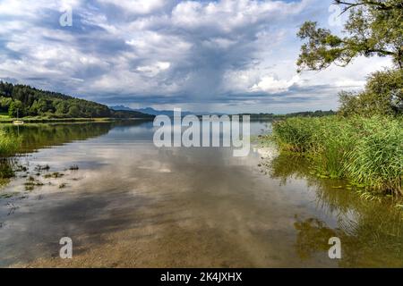 Der Simssee bei Bad Endorf, Bayern, Deutschland | Simssee bei Bad Endorf, Bayern, Deutschland Stockfoto