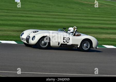 Stuart Graham, Hans-Martin Schneeberger, Jaguar C-Type, Freddie March Memorial Trophy, ein 60-minütiges Zweifahrer-Event für Sportwagen, das an Th Stockfoto