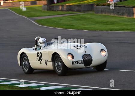 Stuart Graham, Hans-Martin Schneeberger, Jaguar C-Type, Freddie March Memorial Trophy, ein 60-minütiges Zweifahrer-Event für Sportwagen, das an Th Stockfoto