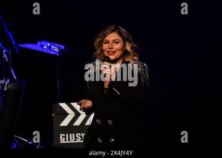 Rom, Italien. 01. Oktober 2022. Giusy Ferreri während des Konzerts von Cortomeraggi Live Tour im Auditorium Parco della Musica. (Foto: Roberto Bettacchi/Pacific Press) Quelle: Pacific Press Media Production Corp./Alamy Live News Stockfoto